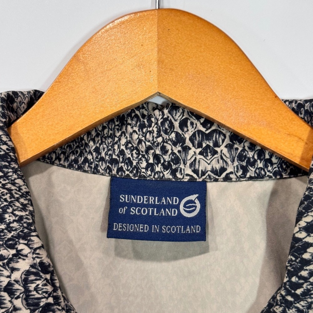 Sunderland of Scotland Windbreaker Women M Grey Snakeskin 1/4 Zip Pullover Golf - Picture 3 of 9